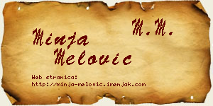 Minja Melović vizit kartica
